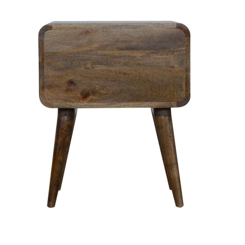 Artisan Furniture Solid Wood Curved Classic Grey Washed Nightstand