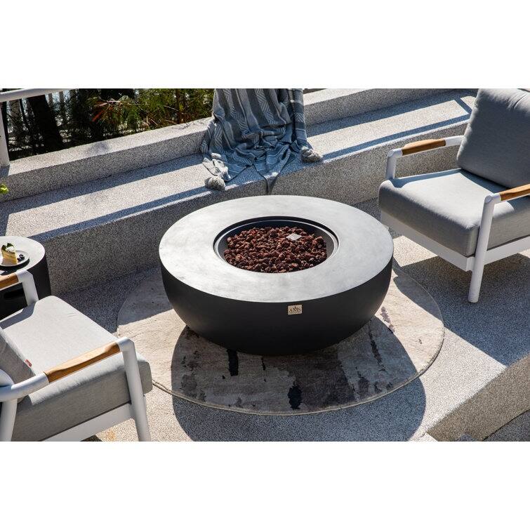 Eclipse 44" Round Outdoor Fire Pit Table by AMS Fireplace
