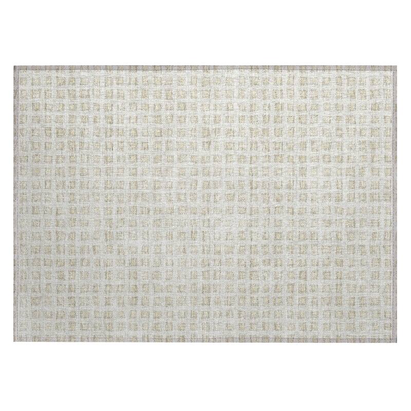 Machine Washable Indoor/ Outdoor Chantille Squared Rug
