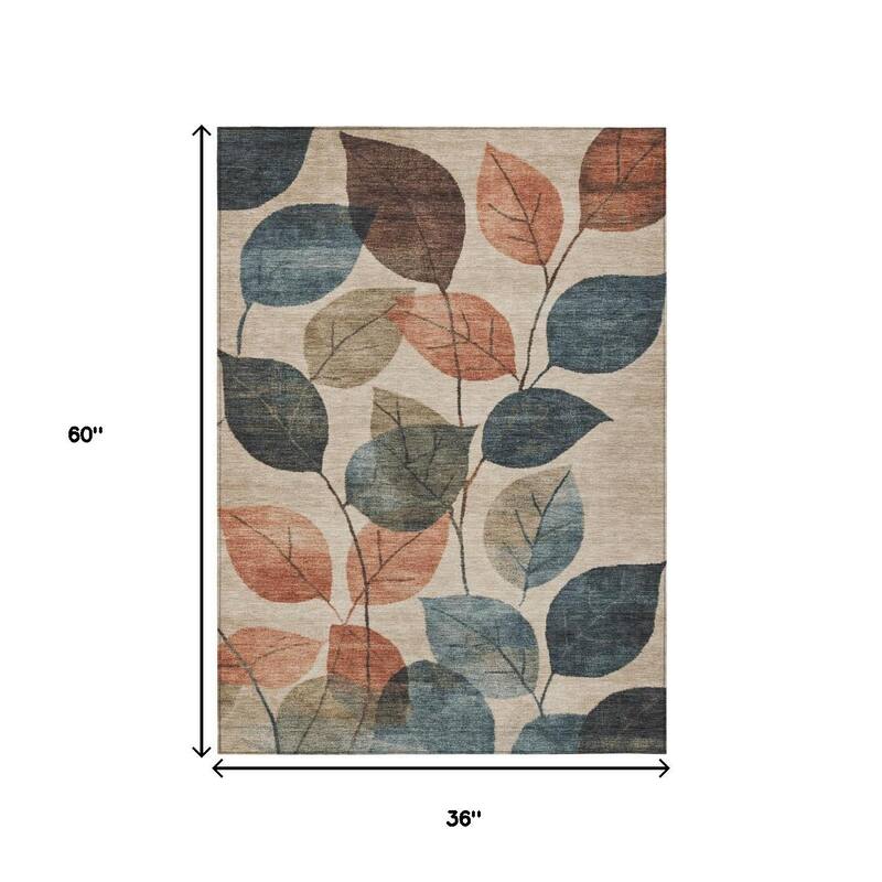 HomeRoots Floral Transitional Rectangle Outdoor Rug
