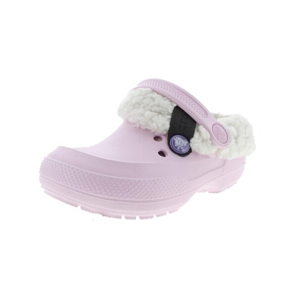 purple crocs with fur