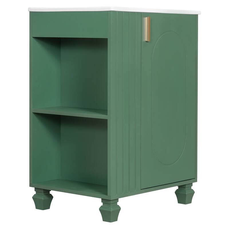 24" Bathroom Vanity with Sink, Bathroom Cabinet with Door Shelf, Side Open Storage, Solid Wood Frame,Soft Closing Door