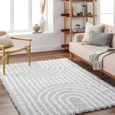 Livabliss Jamal Neutral Rainbow Plush Area Rug