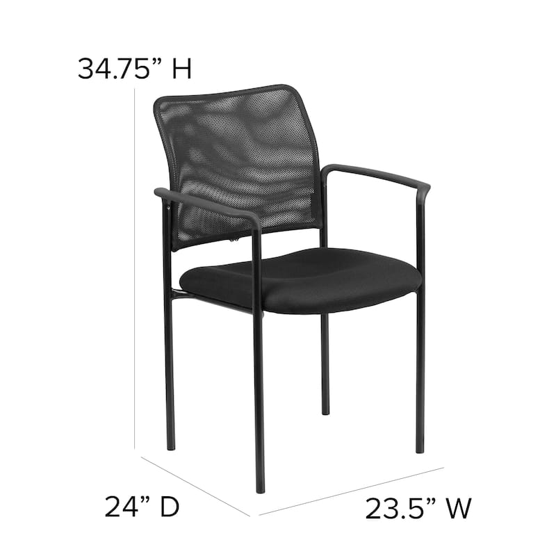 Comfort Mesh Stackable Steel Side Chair with Arms - 24"D x 23.5"W x 34.75"H