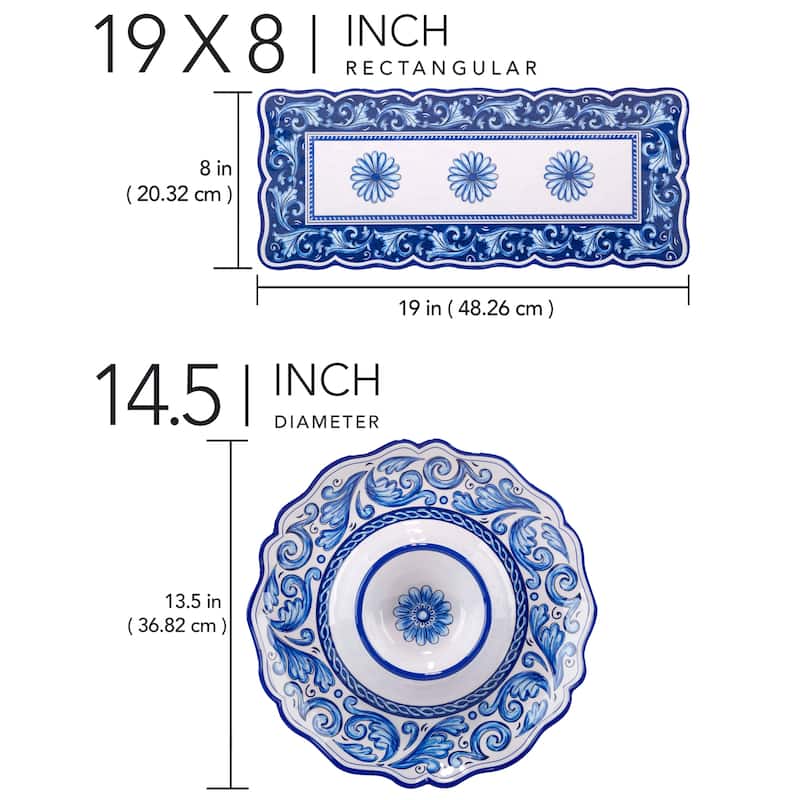 Certified International Veranda Melamine 2-piece Appetizer Serving Set