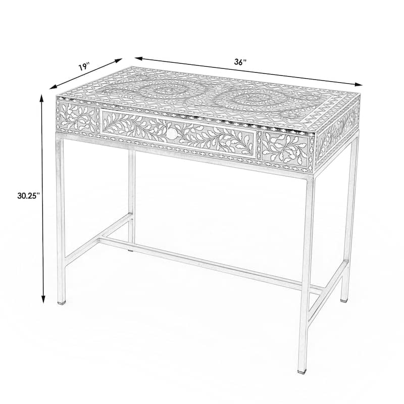 Butler Perilla Black and White Bone Inlay Writing Desk