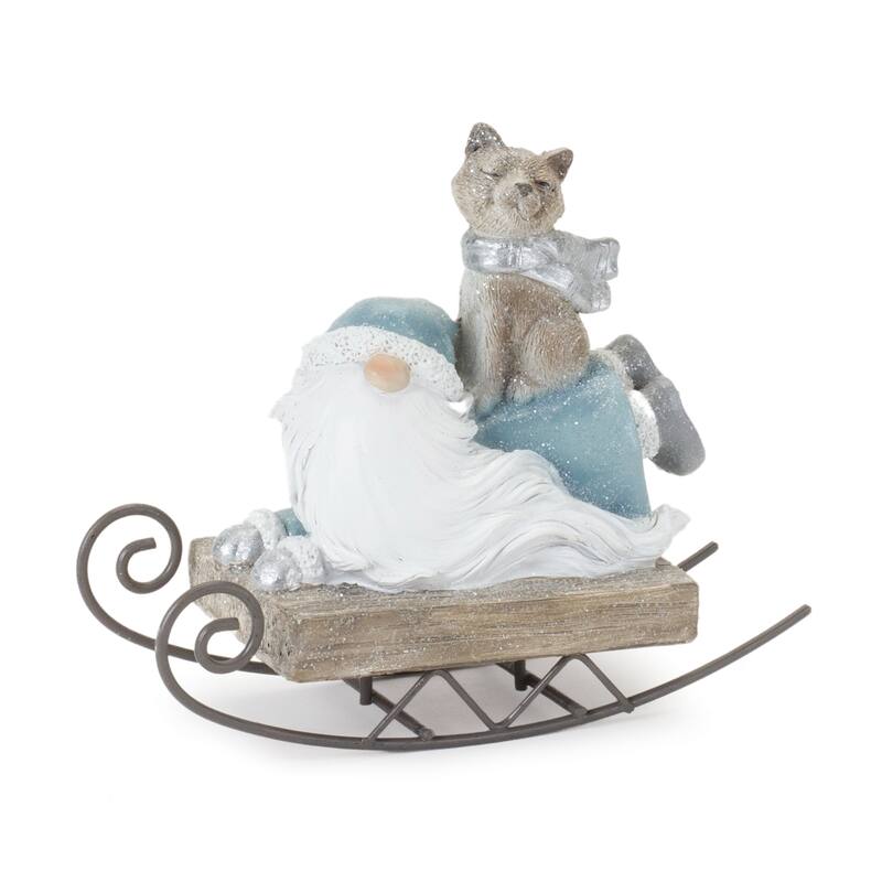 Gnome on Sled Figurine (Set of 2)