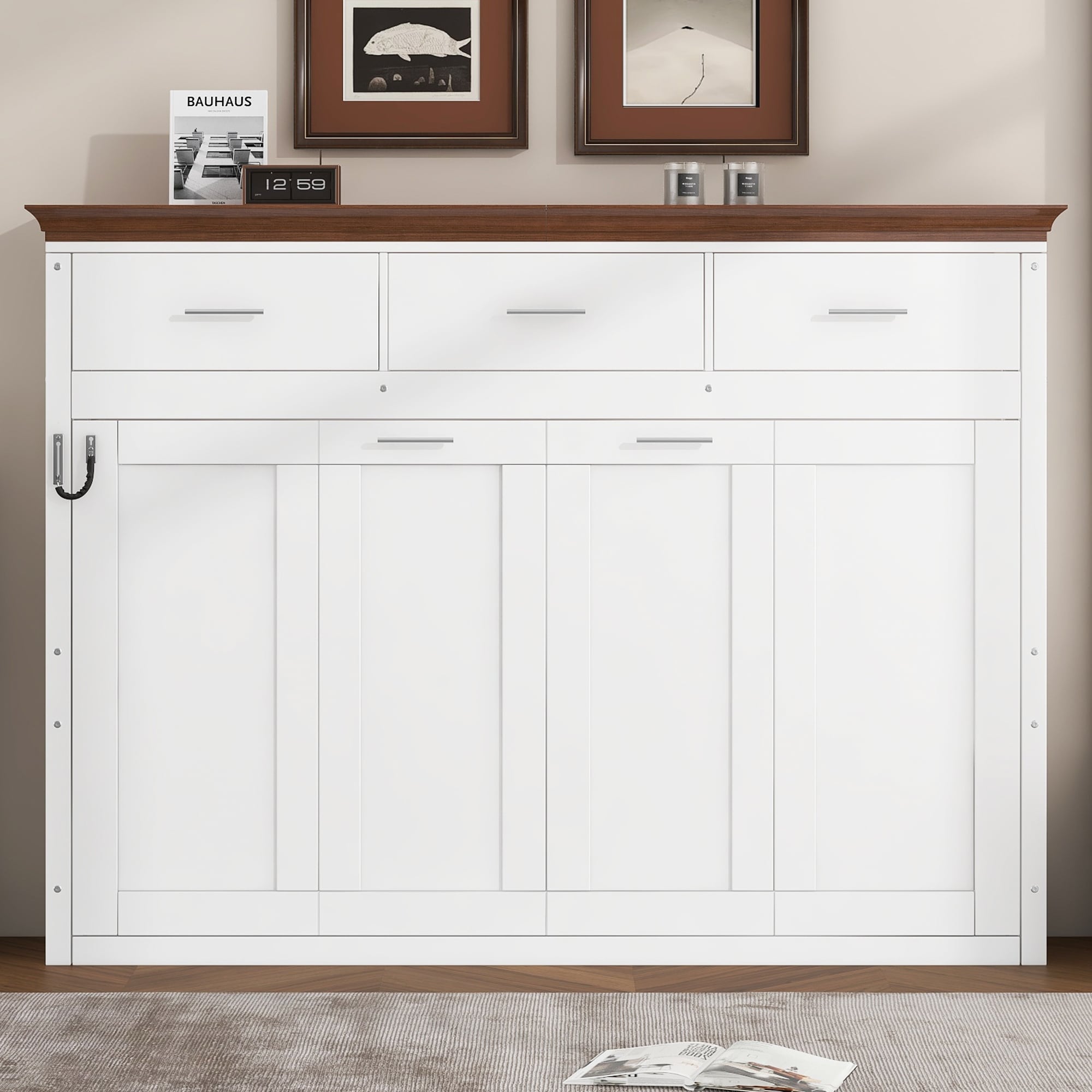 Twin Size Murphy Bed with 3 Drawers