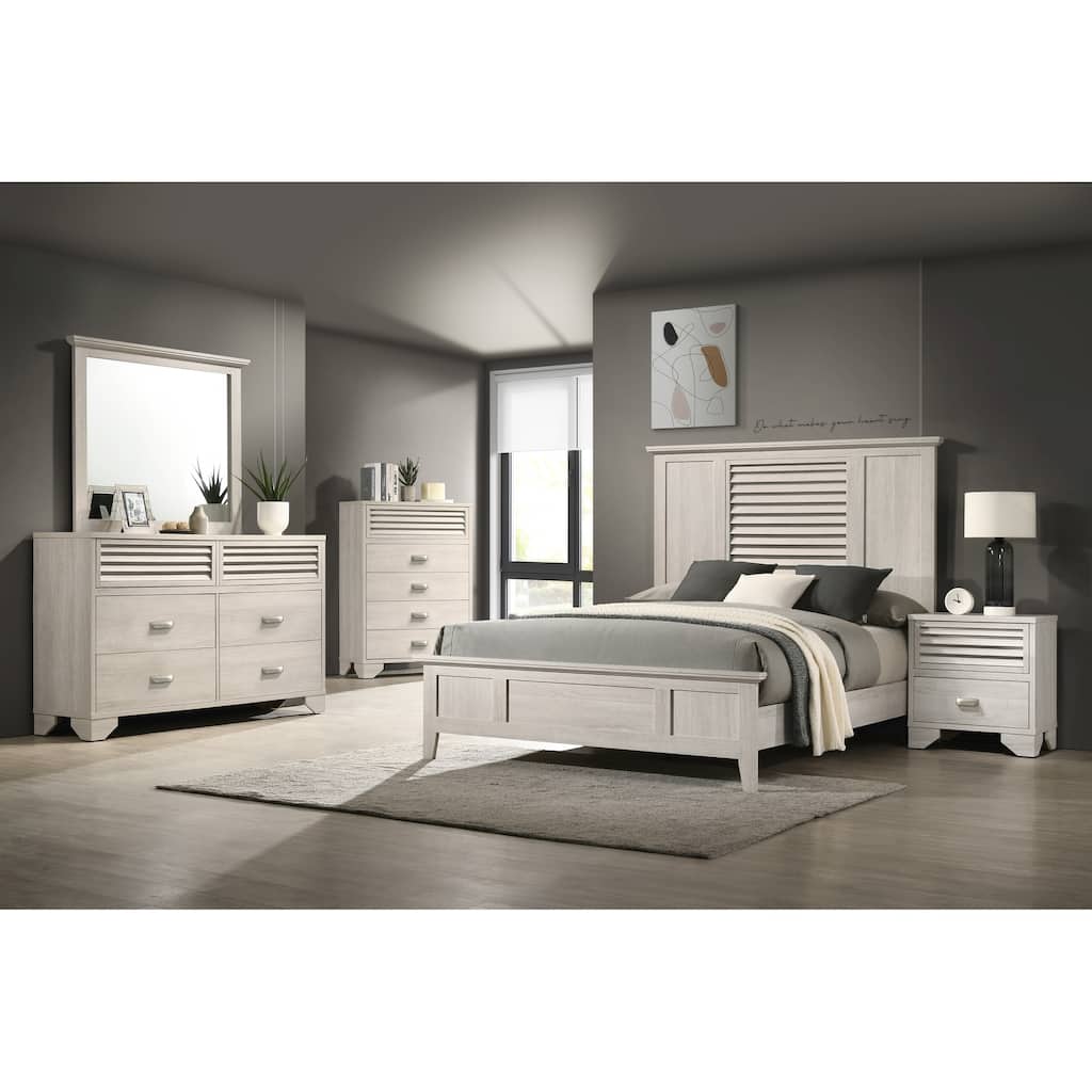 Vanni 6 Piece White Panel Bedroom Set