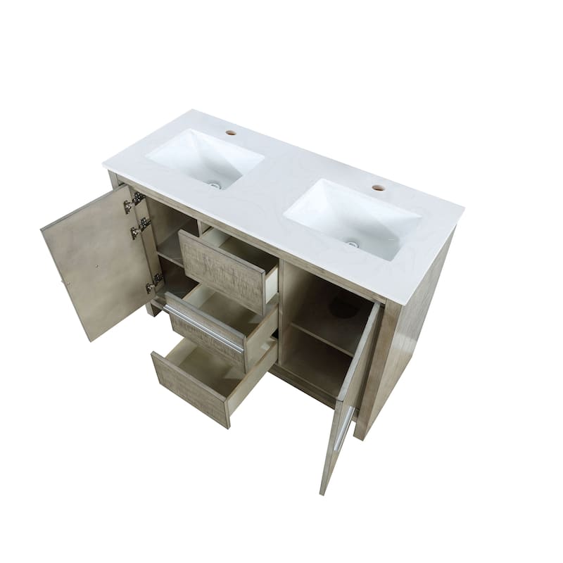 Lafarre 30 in W x 20 in D Rustic Acacia Bath Vanity and White Quartz Top