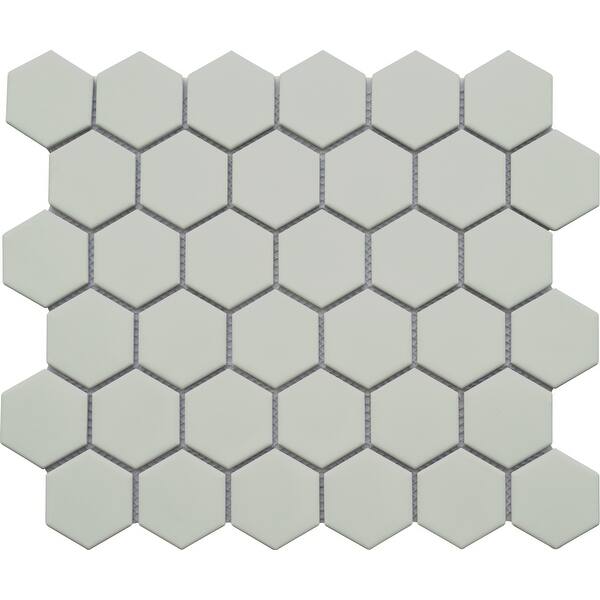 slide 2 of 2, Emser Tile Impact - 11" x 13" Hexagon Geometric Mosaic Wall Tile - Gray