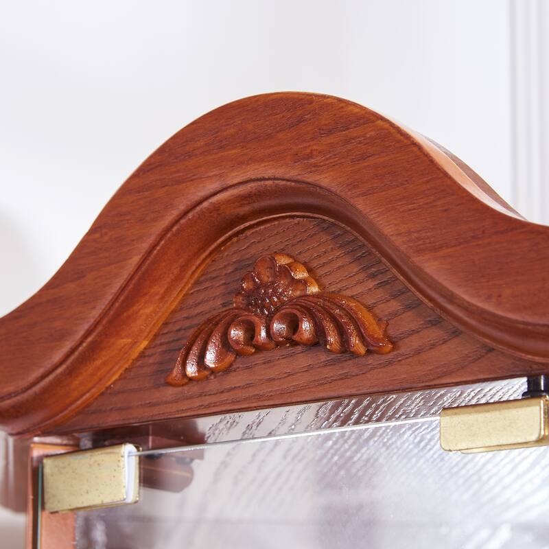 Glass Cabinet Lighted Corner Cabinet Corner Display Curio Cabinet, Glass Display With Light (Included) Bar Cabinet