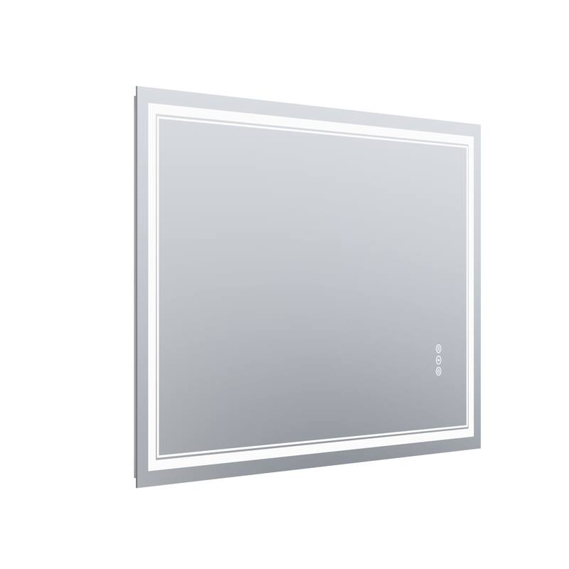 GlareGuard 32x48" Rectangular Anti-Fog Dimmable Backlit LED Bathroom Vanity Mirror - Clear