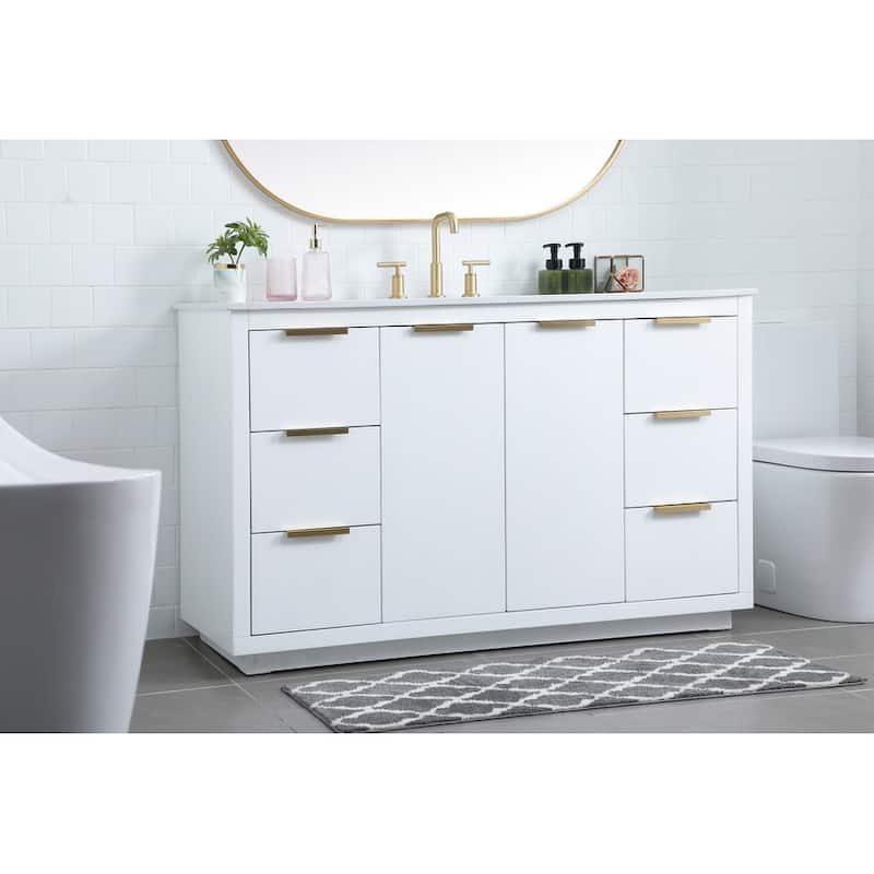 Elegant Lighting VF19454 Blake 54" Free Standing Single Basin Vanity