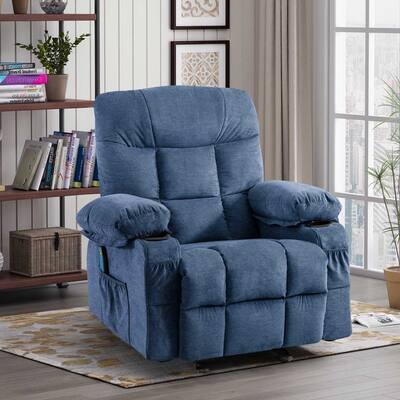 Manual Rocking Upholstered recliner Chair with Heated and Massage
