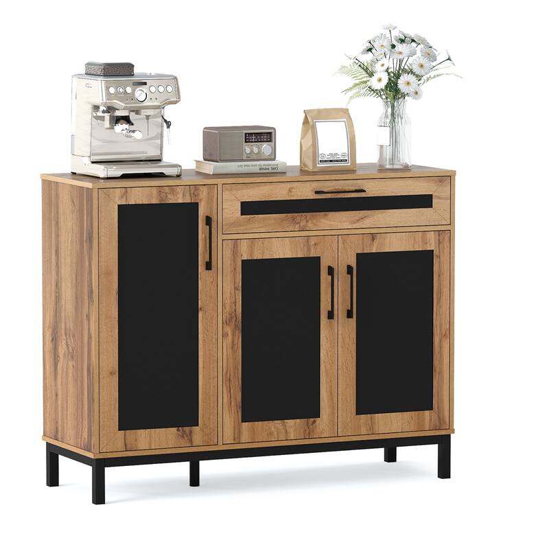 Gymax 48'' Sideboard Buffet Cabinet w/Drawer & Removable Shelves for - Natural