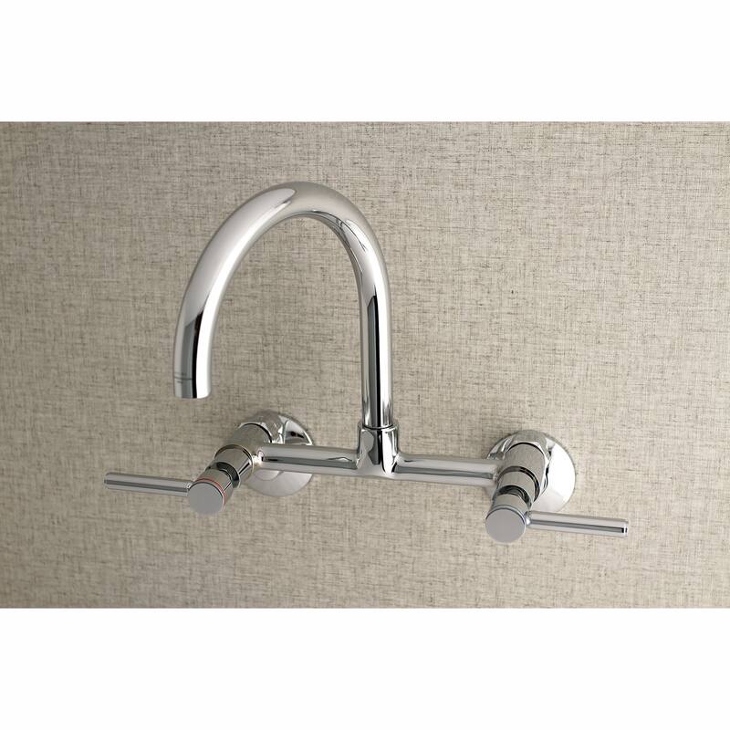 Kingston Brass Concord 8 in. Adjustable Center Wall Mount Kitchen Faucet