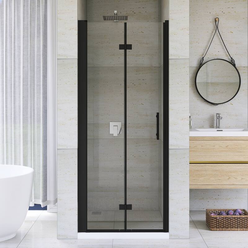 Bifold Framed Shower Door in Matte Black Finish - 32'' x 0.23'' x 72''