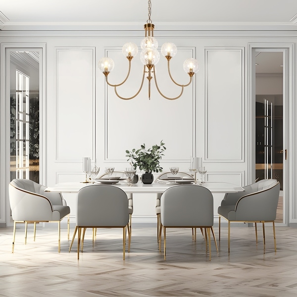 甘い生活 Modern Glam 8-Light Gold Chandelier Globe Glass Classic