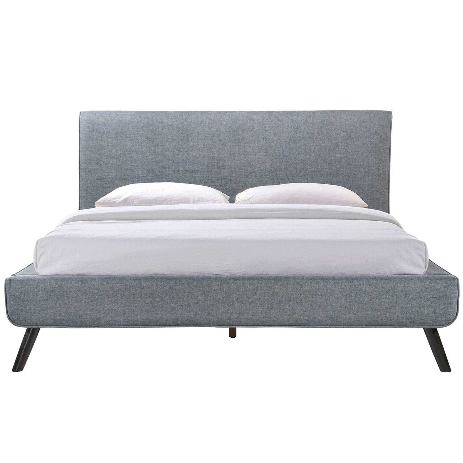 Shop Queen Size Mid Century Platform Bed Frame With Gray