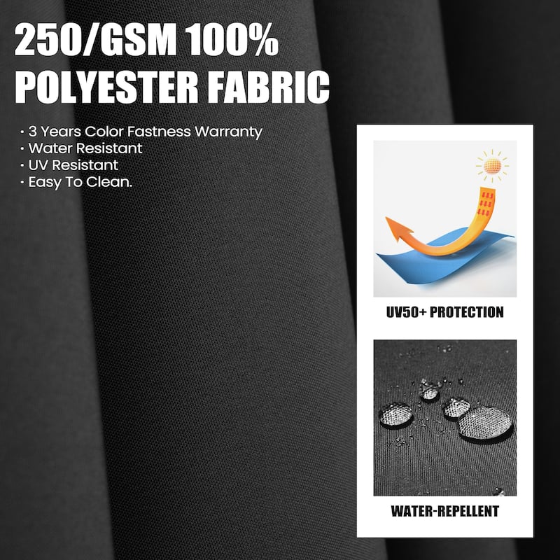 9 x11 FT LED Lighted Patio Cantilever Umbrella Double Top with Weighted Base