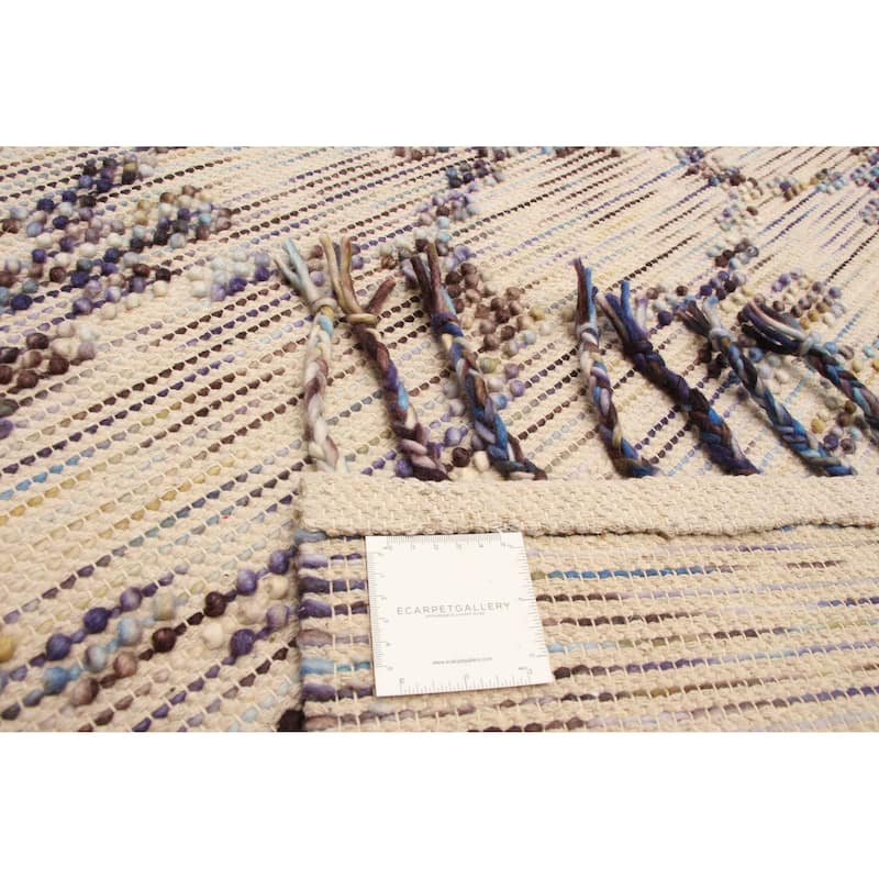 ECARPETGALLERY Braid weave Sienna Light Khaki Wool Rug - 5'0 x 8'0