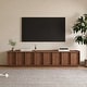 preview thumbnail 11 of 25, 78.74" Modern TV Stands with Brown Wood Grain,Mid Century Media Console With 4 Cabinets