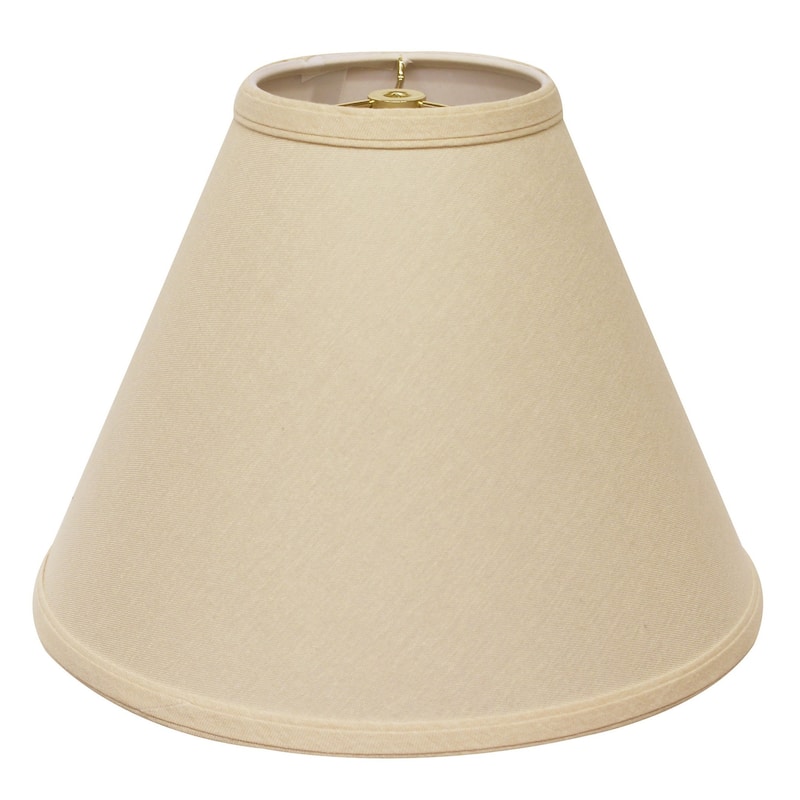19" Parchment Biege Deep Cone Slanted Linen Lampshade - 19" L x 19" W x 13" H
