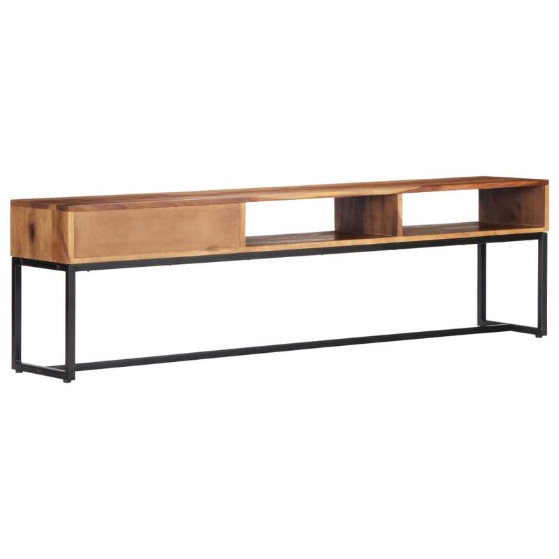 vidaXL TV Stand 63"x11.8"x17.7" Solid Wood Sheesham