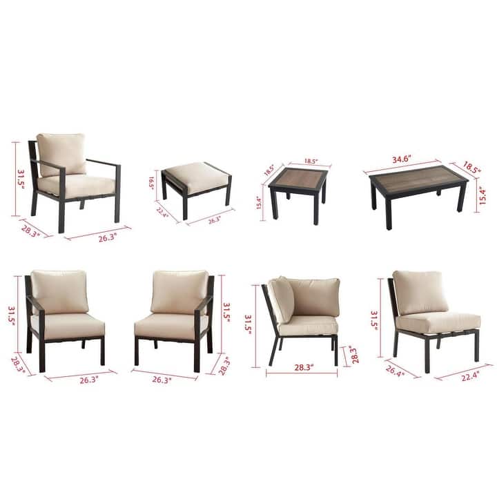 Patio Festival X-Back 10-Piece Outdoor Conversation Set