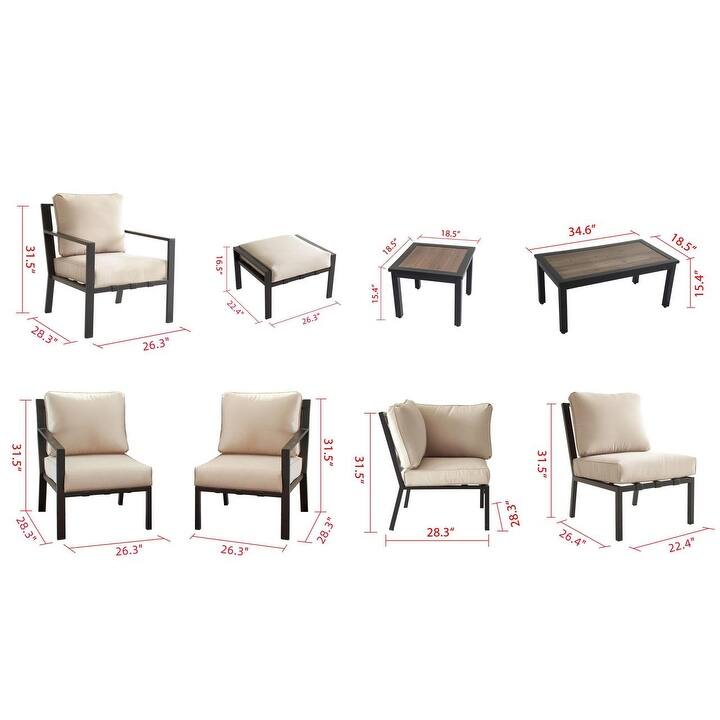 Patio Festival X-Back 7-Piece Outdoor Conversation Set