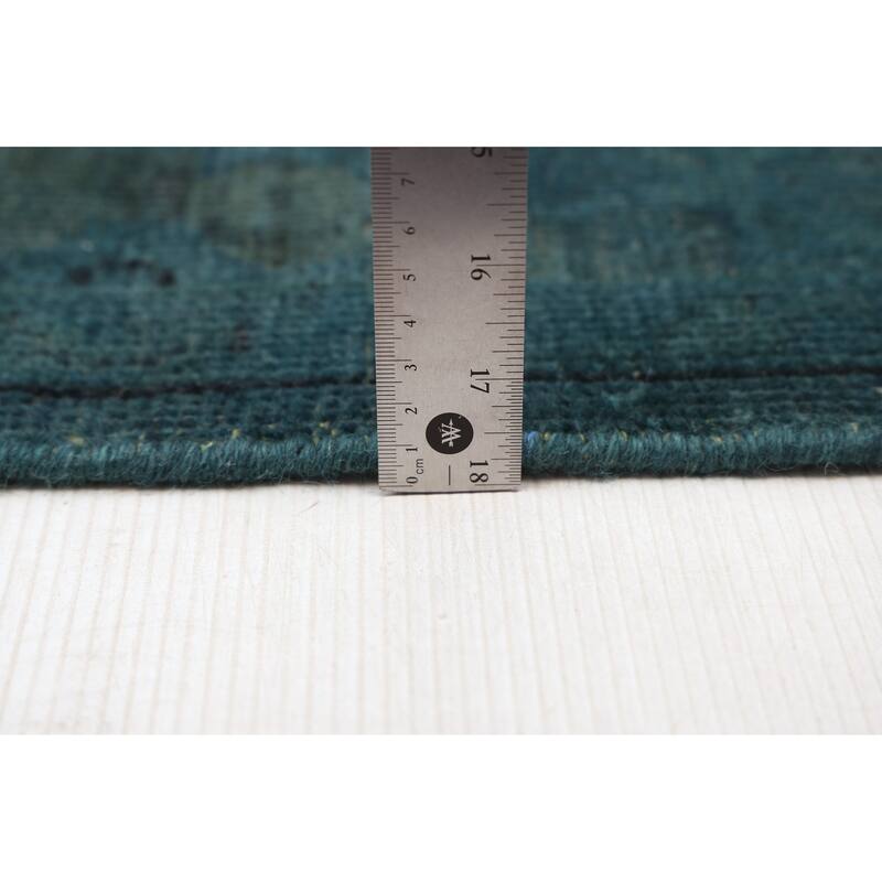 ECARPETGALLERY Hand-knotted Color Transition Dark Teal Wool Rug - 5'8 x 8'9