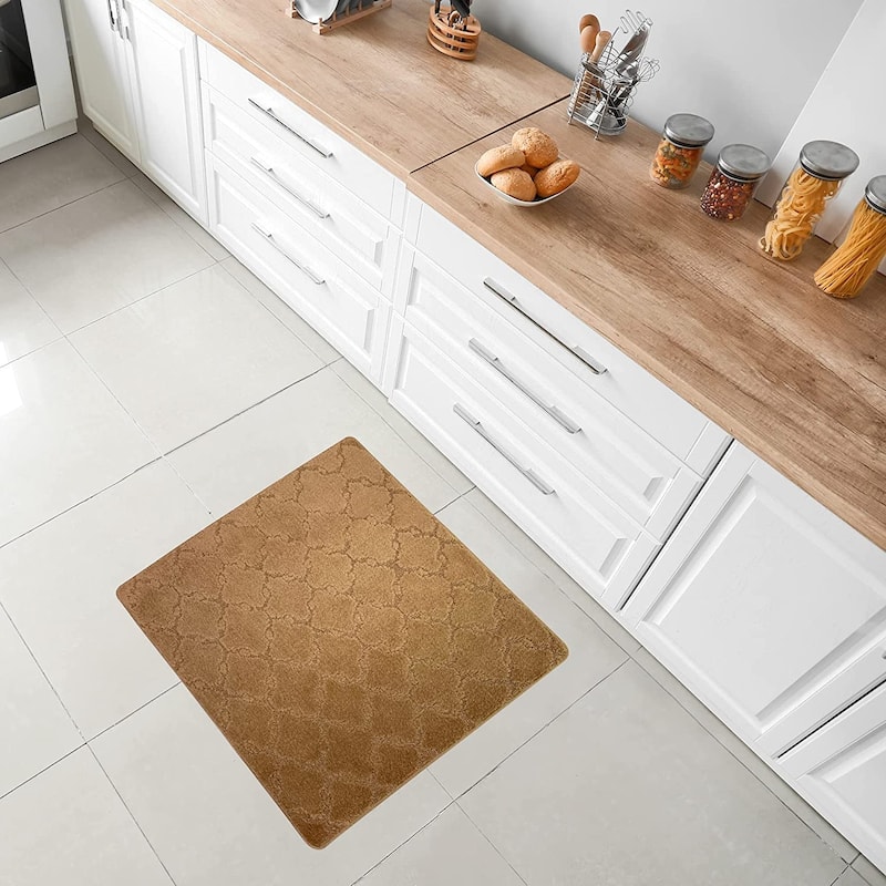 Machine Washable Kitchen & Bathroom Mat, Slip Resistant Backing