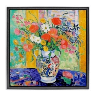 Stupell Bold Bouquet Impression Framed Floater Canvas Wall Art Design ...