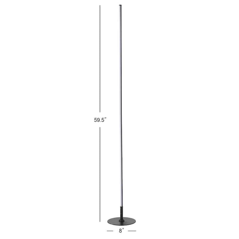 Cairo 59.5" LED Integrated Floor Lamp, Chrome by JONATHAN Y - 59.5" H x 8" W x 8" D