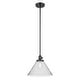 preview thumbnail 39 of 68, Kichler Lighting Avery 1-Light Pendant Light with Seeded Glass Cone - Black
