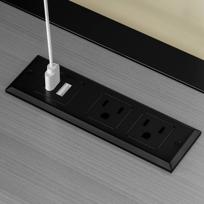 Roomfitters Twin and Twin Metal Foldable Murphy Bed with Wardrobe, Shelves & Power Outlets, 2-in-1 Space-Saving Design