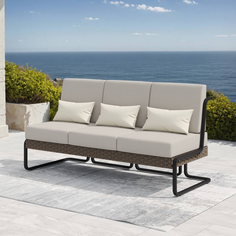 Corvus Akrotiri Outdoor Wicker Armless Loveseat