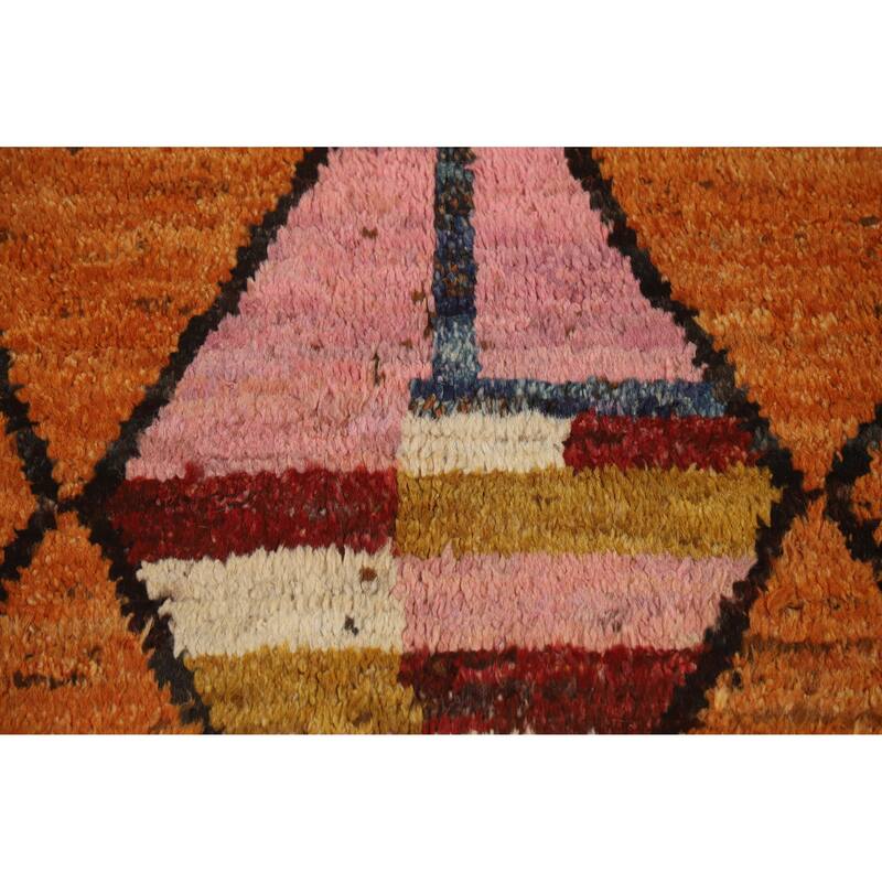 All-Over Trellis Moroccan Oriental Large Rug Handmade Wool Carpet - 10'1" x 14'1"