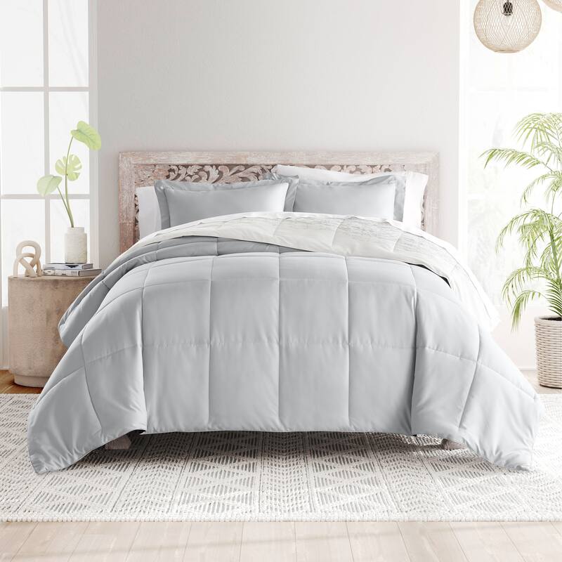 Becky Cameron Reversible Down-Alternative Comforter in Ombre and Soft Stripe
