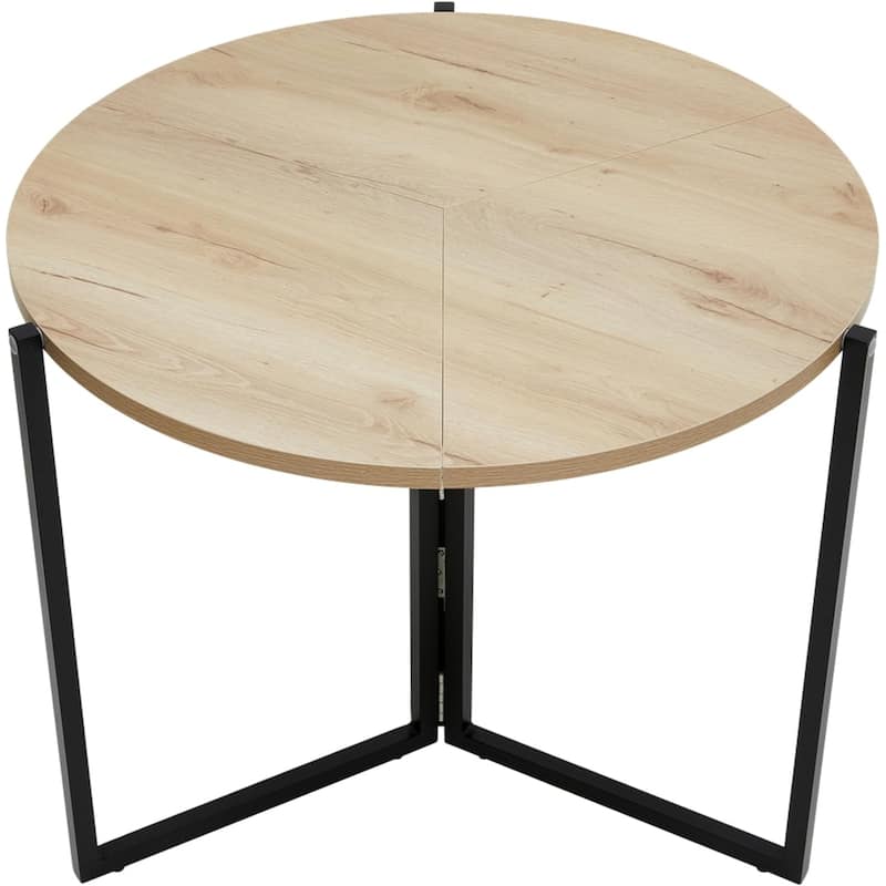 Natural Foldable Multi-Use Round Table 43" Space-Saving Modern Design