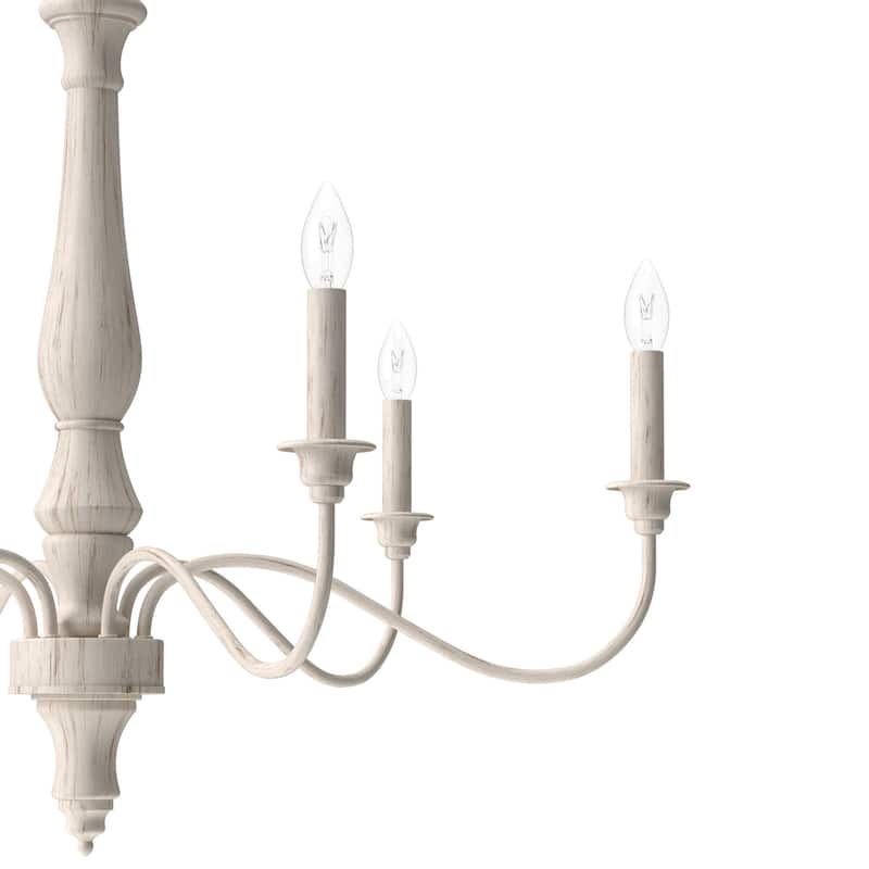 Hunter Teren 6-Light Chandelier - Dining Room, Entry, Living Room - French Country, Vintage, Farmhouse, Candle