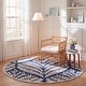 preview thumbnail 90 of 102, SAFAVIEH Handmade Capri Ilianka Wool Rug 3' Round - Navy/Ivory - Round