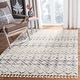 preview thumbnail 1 of 3, SAFAVIEH Berber Fringe Shag Leatha Trellis Rug - Cream/Dark Grey - 5' 3" x 7' 6"