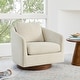 preview thumbnail 3 of 40, Spruce & Spring Classic Swivel Club Accent Chair with Back Cushion & Solid Wood Frame Single - Linen-Fabric