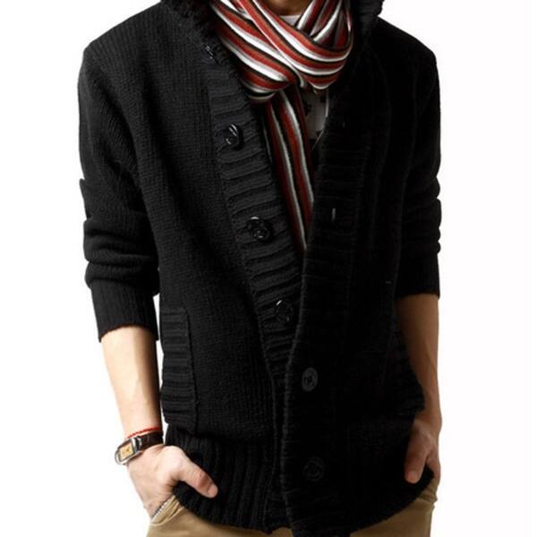 Shop Men S Sweater Cardigan Winter Knit Casual Fashion Slim Button