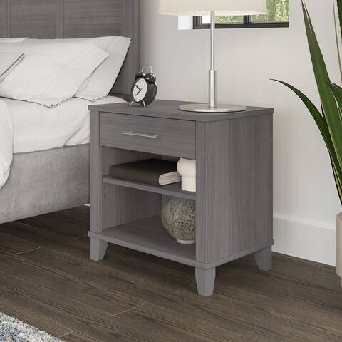 Transitional Grey Ash Nightstand