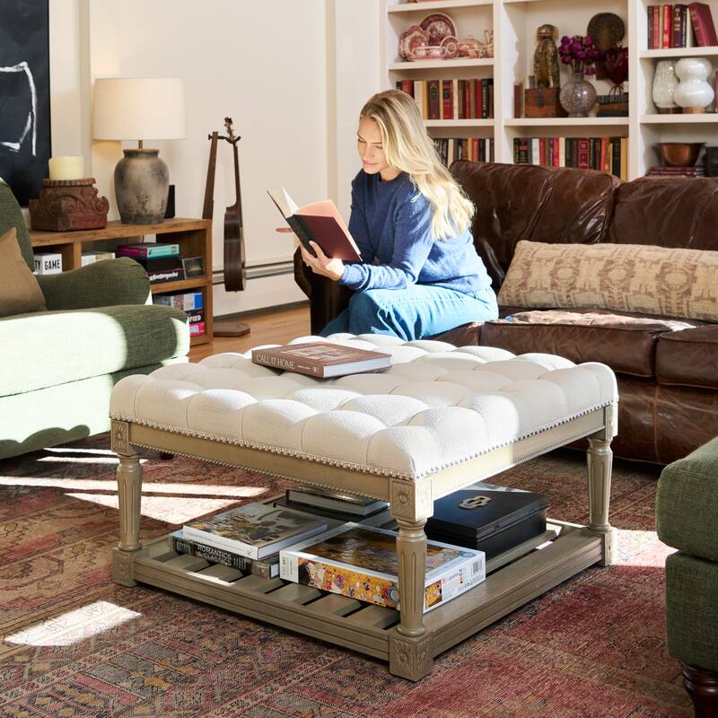 Maven Lane Mesa Square Upholstered Coffee Table
