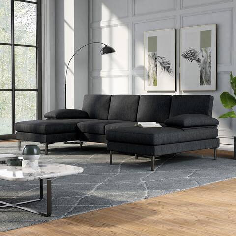 Nigh Contemporary Chenille U-Shape Sectional by Furniture of America