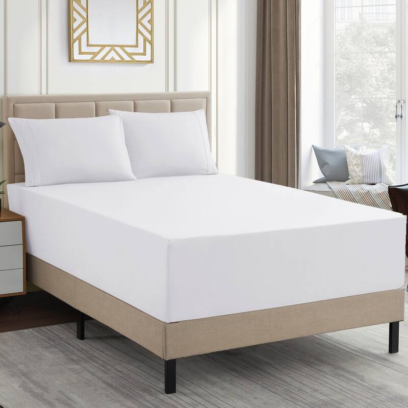 Sweet Home Collection 18"-24" Extra Deep Pocket, Double Brushed Microfiber Sheet Set - Twin - White